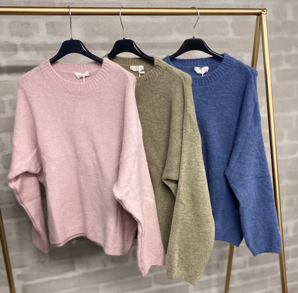 Sweater Med Rund Hals  med Baby Alpaca uld