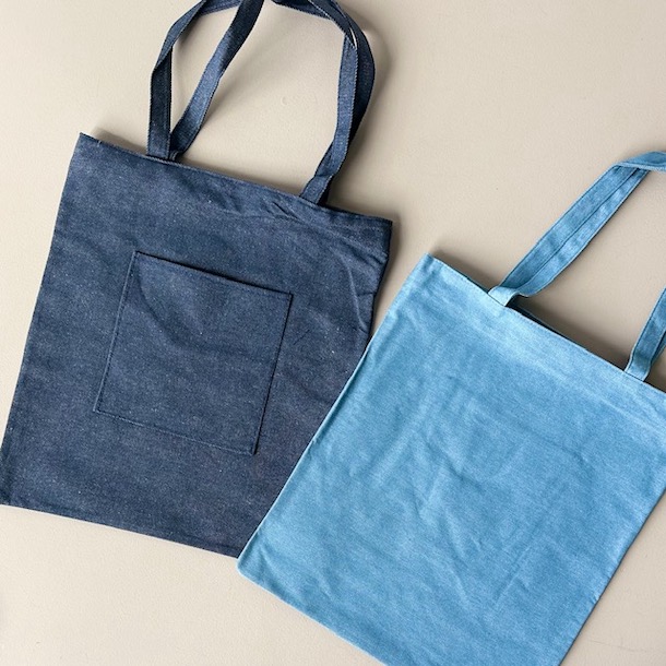 Denim net med lynlås